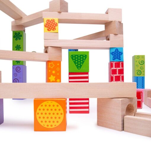 Marble Run din lemn, BIGJIGS Toys, BJ786, 691621517864 - imagine 2