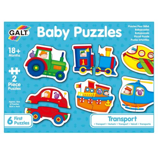 Baby Puzzles: Set de 6 puzzle-uri Transport (2 piese), Galt, 1003037, 5011979526472