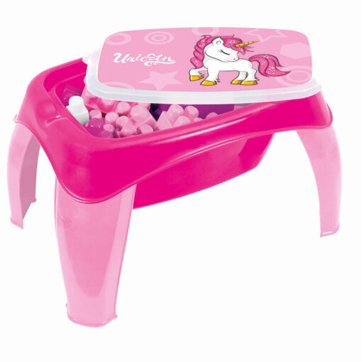 Masuta de activitati cu 30 cuburi de construit - Unicorn, DOLU, D2598, 8690089025982