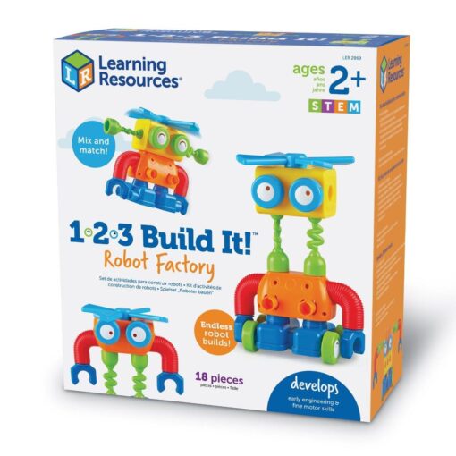Hai sa construim - 1, 2, 3  Robotel colorat, Learning Resources, LER2869, 765023028690 - imagine 10