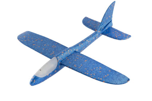 Avion planor din spuma cu luminite - Albastru, Grafix, 640010A, 8715427069210