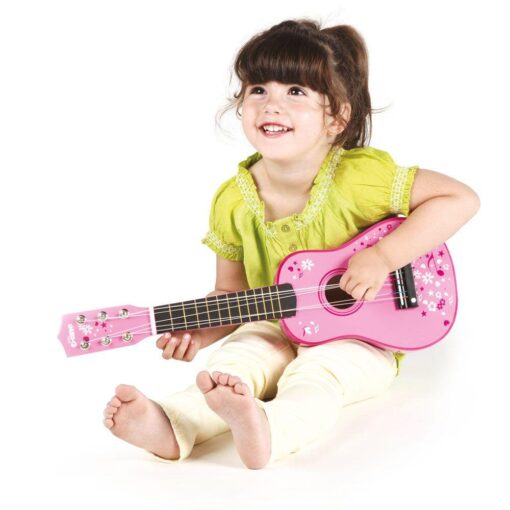 Chitara din lemn pentru copii - Roz, Tidlo, T0057, 5012824000574 - imagine 3