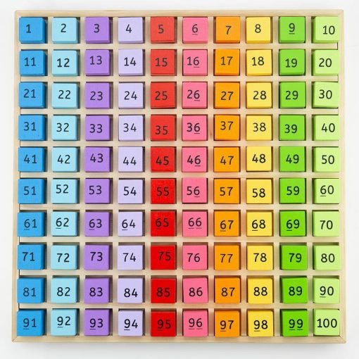 Tabla cu 100 de numere colorate, BIGJIGS Toys, BJ144, 691621171448