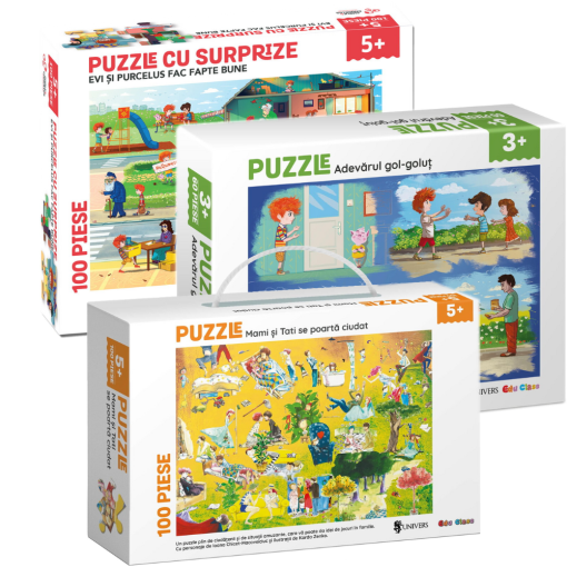 Pachet 3 puzzle-uri educative, EDU CLASS, EDU002