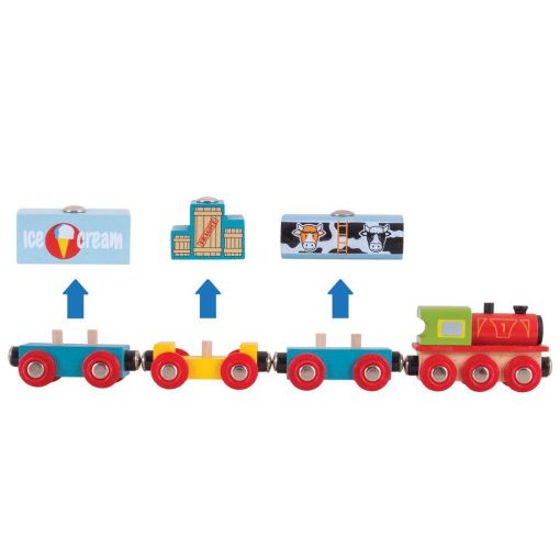 Primul meu trenulet de marfa, BIGJIGS Toys, BJT181, 691621091814 - imagine 2