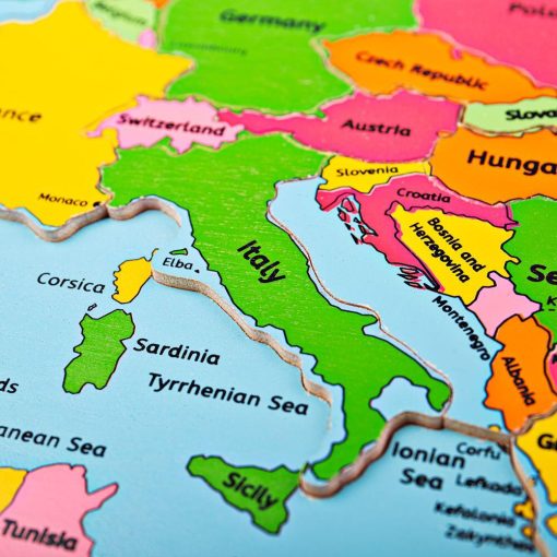 Puzzle incastru harta Europei, BIGJIGS Toys, BJ048, 691621020487 - imagine 3