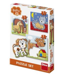 Baby puzzle - Animalute jucause (3,4 si 5 piese), Dino, 325128, 8590878325128