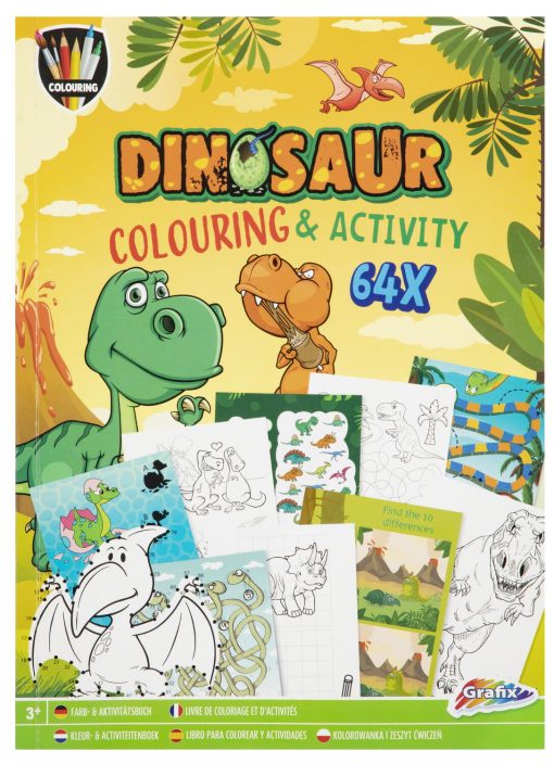 Carte de colorat cu activitati - Dinozaur, Grafix, 150076, 8715427091259