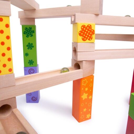 Marble Run din lemn, BIGJIGS Toys, BJ786, 691621517864 - imagine 4