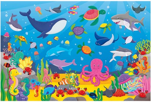 Puzzle Podea: Numaram animalute marine (30 piese), Galt, 1005371, 5011979608475 - imagine 2