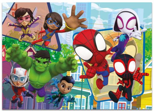 Puzzle de colorat maxi - Paienjenelul Marvel si prietenii lui uimitori (4 x 48 de piese), LISCIANI, L100378, 8008324100378 - imagine 5