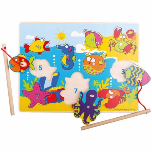 Joc de pescuit magnetic - Animalutele marine, BIGJIGS Toys, BJ918, 691621199183 - imagine 2