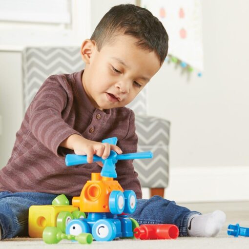 Hai sa construim - 1, 2, 3  Robotel colorat, Learning Resources, LER2869, 765023028690 - imagine 8