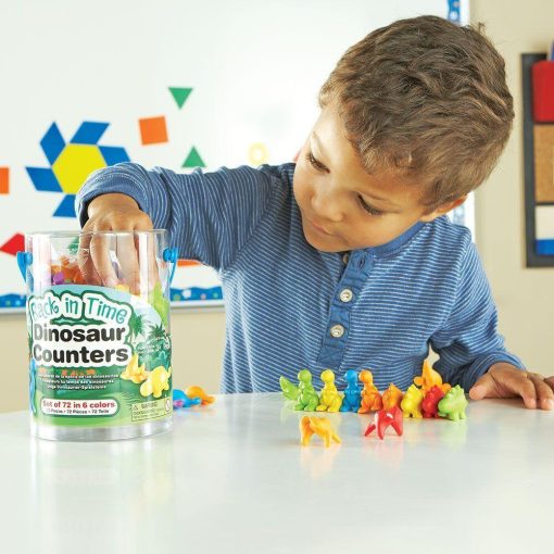 Set pentru sortat si numarat - Dinozauri jucausi (72 piese), Learning Resources, LER4481, 765023044812 - imagine 7