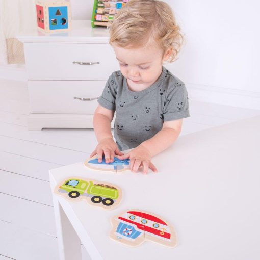 Puzzle - mijloace de transport (8 piese), BIGJIGS Toys, BJ226, 691621192269 - imagine 3