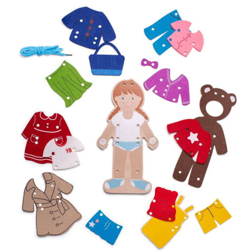 Joc de snuruit - Imbraca fetita, BIGJIGS Toys, BJ807, 691621728079 - imagine 7