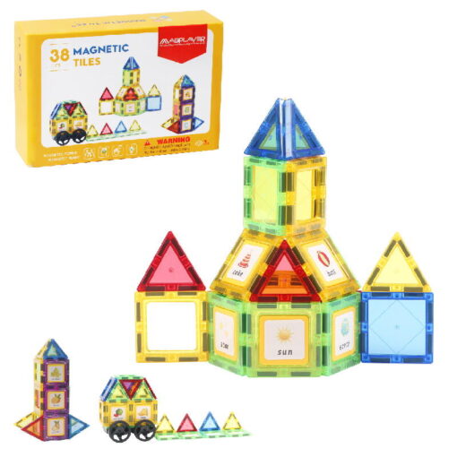 Set de constructie magnetic 3D - 38 piese, MAGPLAYER, MPL2-38, 6940482201622 - imagine 3