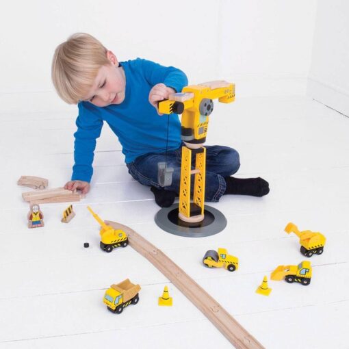Set constructie - Macara, BIGJIGS Toys, BJT200, 691621092002 - imagine 3