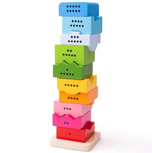 Turnulet din lemn cu numere, BIGJIGS Toys, BB107, 691621531075 - imagine 2