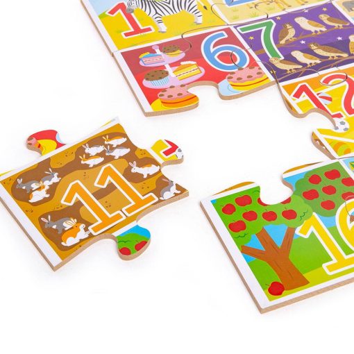 Puzzle de podea cu numere (20 piese), BIGJIGS Toys, BJ559, 691621025598 - imagine 5