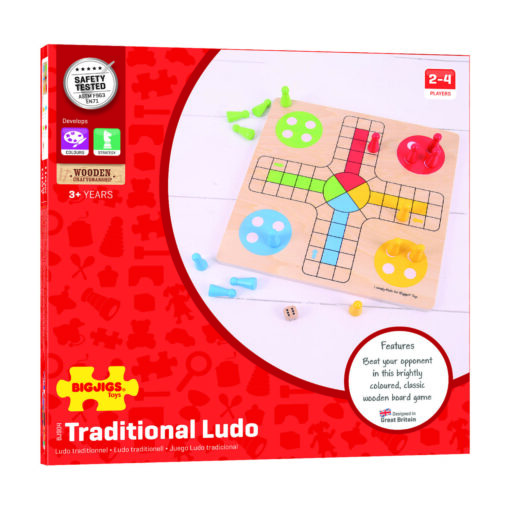 Joc clasic din lemn - Nu te supara frate, BIGJIGS Toys, BJ904, 691621199046 - imagine 4