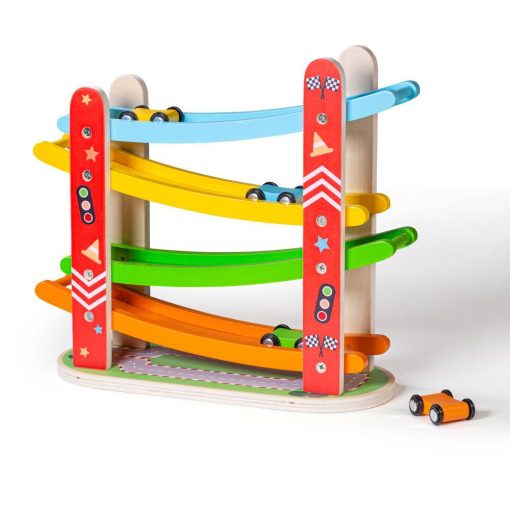 Rampa etajata - Cursa masinutelor, BIGJIGS Toys, BJ173, 691621721735