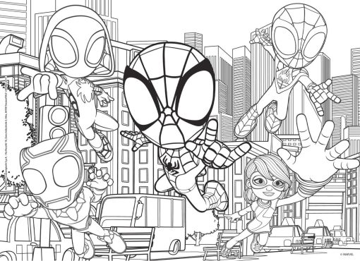 Puzzle de colorat - Paienjenelul Marvel ?i prietenii lui uimitori (24 de piese), LISCIANI, L99603, 8008324099603 - imagine 3