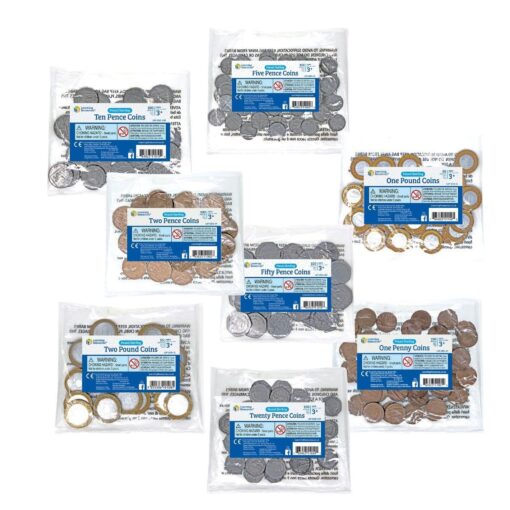 Set cu 700 monede de jucarie (lire), Learning Resources, LSP1800-BLK, 765023518009 - imagine 3