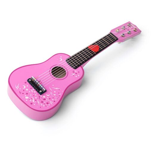 Chitara din lemn pentru copii - Roz, Tidlo, T0057, 5012824000574