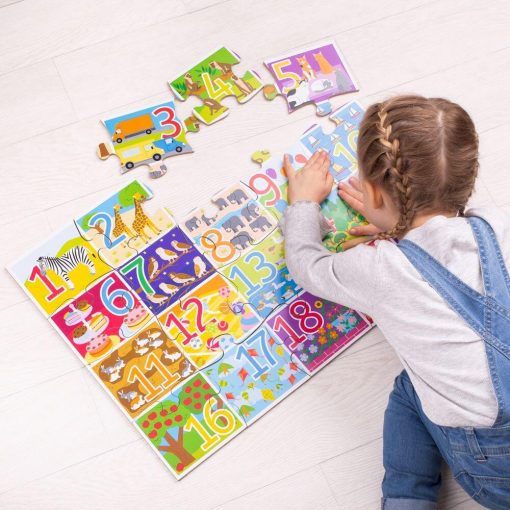 Puzzle de podea cu numere (20 piese), BIGJIGS Toys, BJ559, 691621025598 - imagine 3