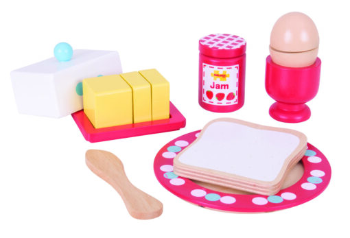 Set mic dejun din lemn, BIGJIGS Toys, BJ615, 691621026151 - imagine 4