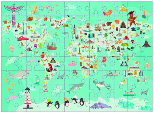 Puzzle - Harta lumii (96 piese), Grafix, 400026, 8715427071411 - imagine 3
