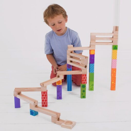Marble Run din lemn, BIGJIGS Toys, BJ786, 691621517864 - imagine 9