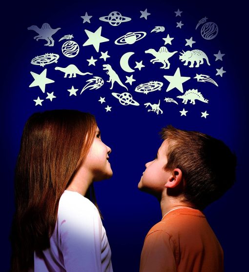 Set reflectorizant - Dinozauri si stelute, Brainstorm, B8602, 5060122730716 - imagine 2