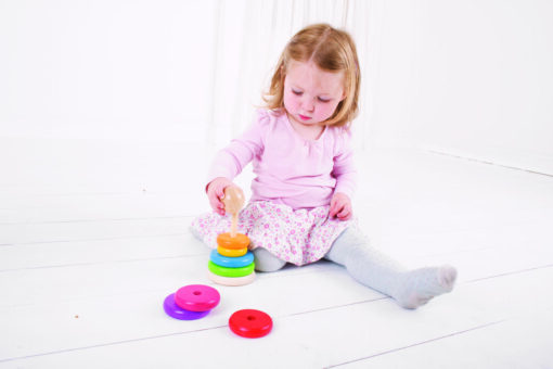 Piramida din lemn - Curcubeul, BIGJIGS Toys, BB098, 691621530986 - imagine 8