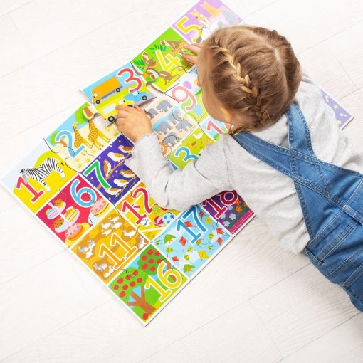 Puzzle de podea cu numere (20 piese), BIGJIGS Toys, BJ559, 691621025598 - imagine 2
