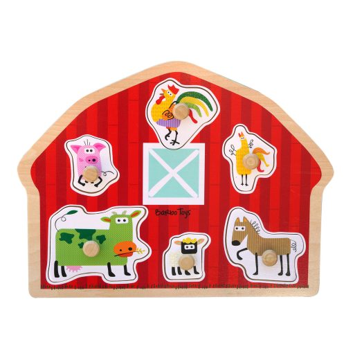 Puzzle din lemn - Casuta animalutelor, Barbo Toys, BAR6370, 5704976063704