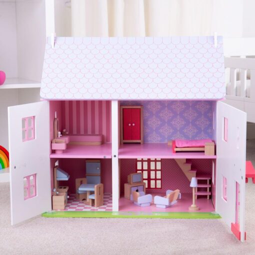 Casuta din lemn pentru papusi - Rose, BIGJIGS Toys, JT101, 0691621261016 - imagine 4