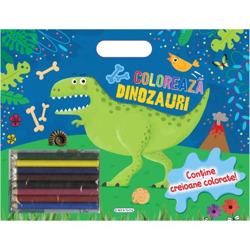 Coloreaza - Dinozauri (creioane), GIRASOL, 978-606-024-244-4, 9786060242444