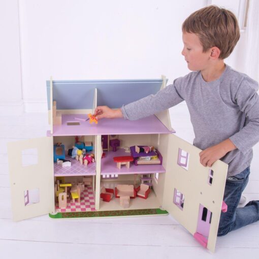 Casuta din lemn pentru papusi - Rose, BIGJIGS Toys, JT101, 0691621261016 - imagine 2