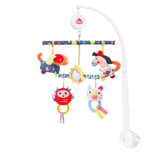Carusel muzical mobil cu activitati - Prietenii culorilor, Fehn, 055214, 4001998055214