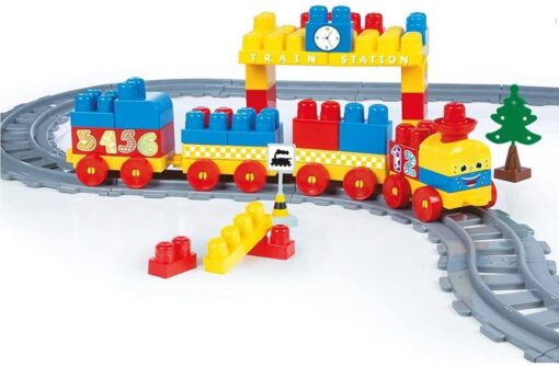 Set de constructii cu trenulet - 89 piese, DOLU, D5082, 8690089050823 - imagine 2