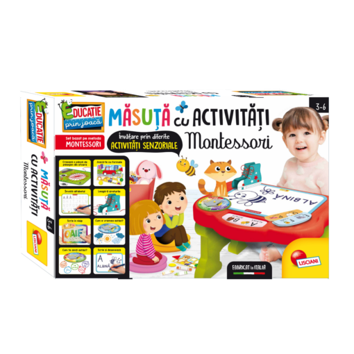 Masuta cu activitati Montessori, in limba romana, LISCIANI, RO76734, 8008324100804
