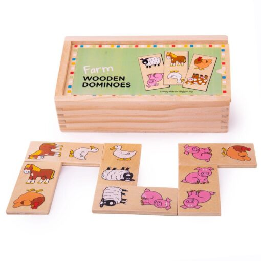 Domino pentru copii - Ferma, BIGJIGS Toys, BJ736, 691621197363