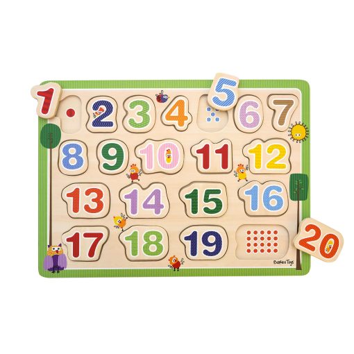 Puzzle din lemn - Numar de la 1 - 20, Barbo Toys, BAR6372, 5704976063728 - imagine 2