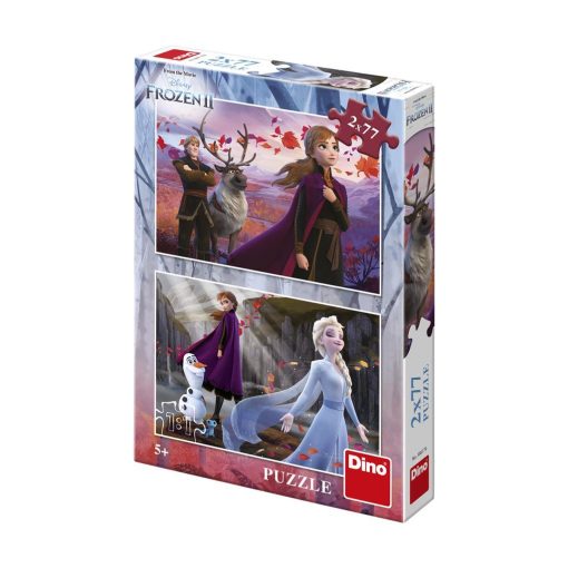 Puzzle 2 in 1 - Frozen II (2 x 77 piese), Dino, 386174, 8590878386174