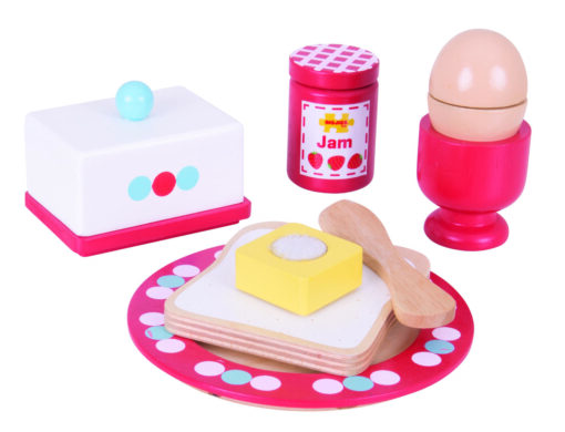 Set mic dejun din lemn, BIGJIGS Toys, BJ615, 691621026151 - imagine 2