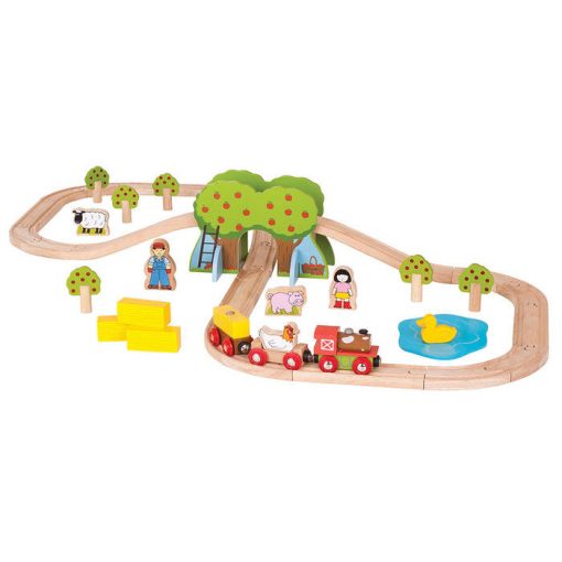 Trenuletul de la ferma, BIGJIGS Toys, BJT036, 691621090367