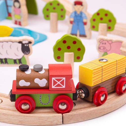 Trenuletul de la ferma, BIGJIGS Toys, BJT036, 691621090367 - imagine 5