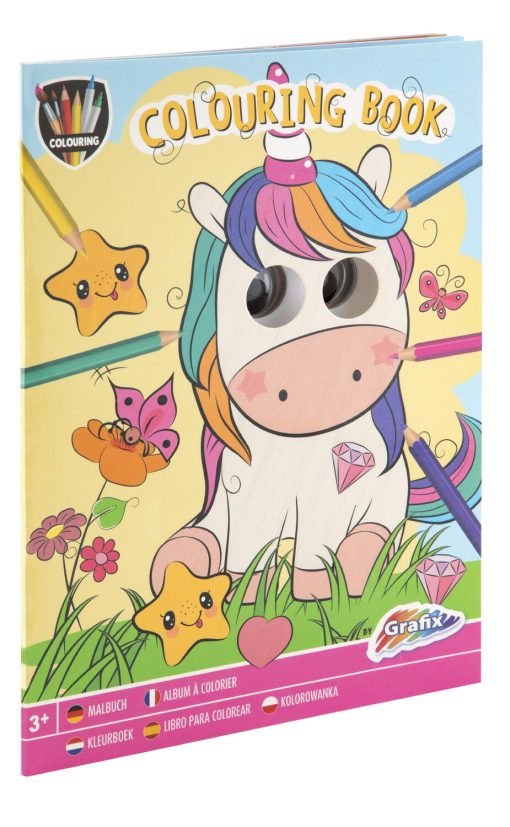 Carte de colorat cu ochisori (Roz), Grafix, 150011-1, 8715427063713